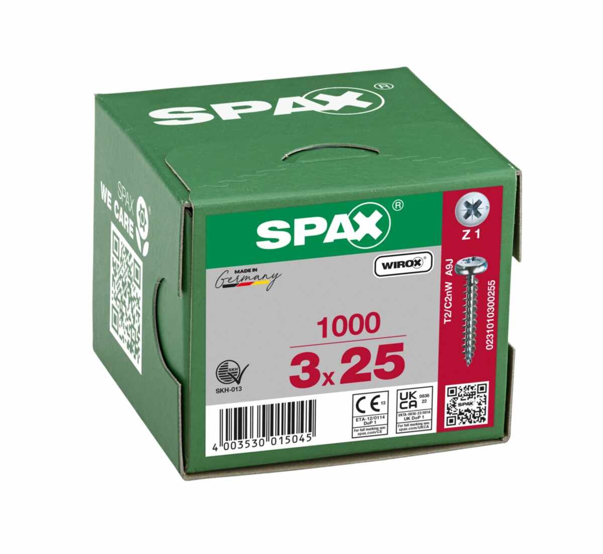 Spax/Schrauben Panhead 3,0X25 VE1000