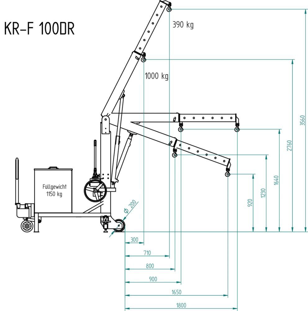 Werkstatt-Drehkran 390-1000kg