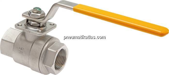 Edelstahl-Kugelhahn, Rp 3/8", -0,9 bis 20bar, für Sauerstoff (Industrie)