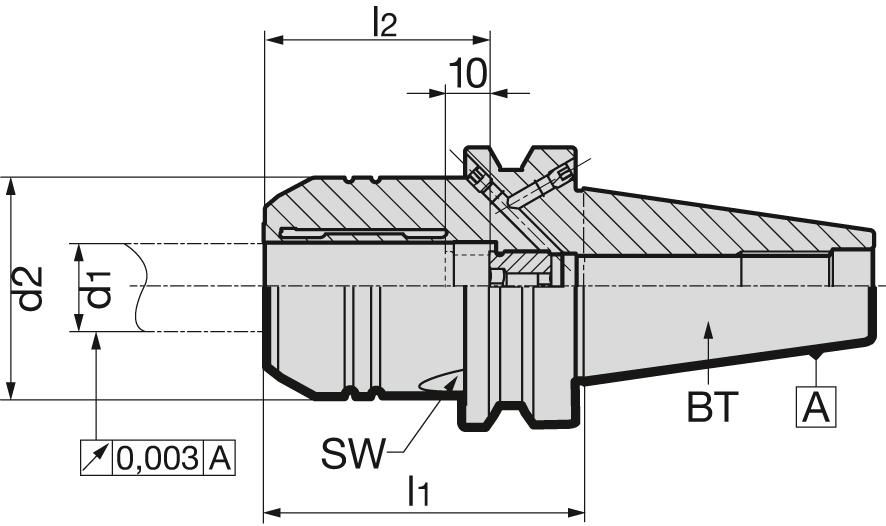 Hydrodehn-Spannfutter JIS6339 ADB BT40 20x72,5mm schwer GÜHRING