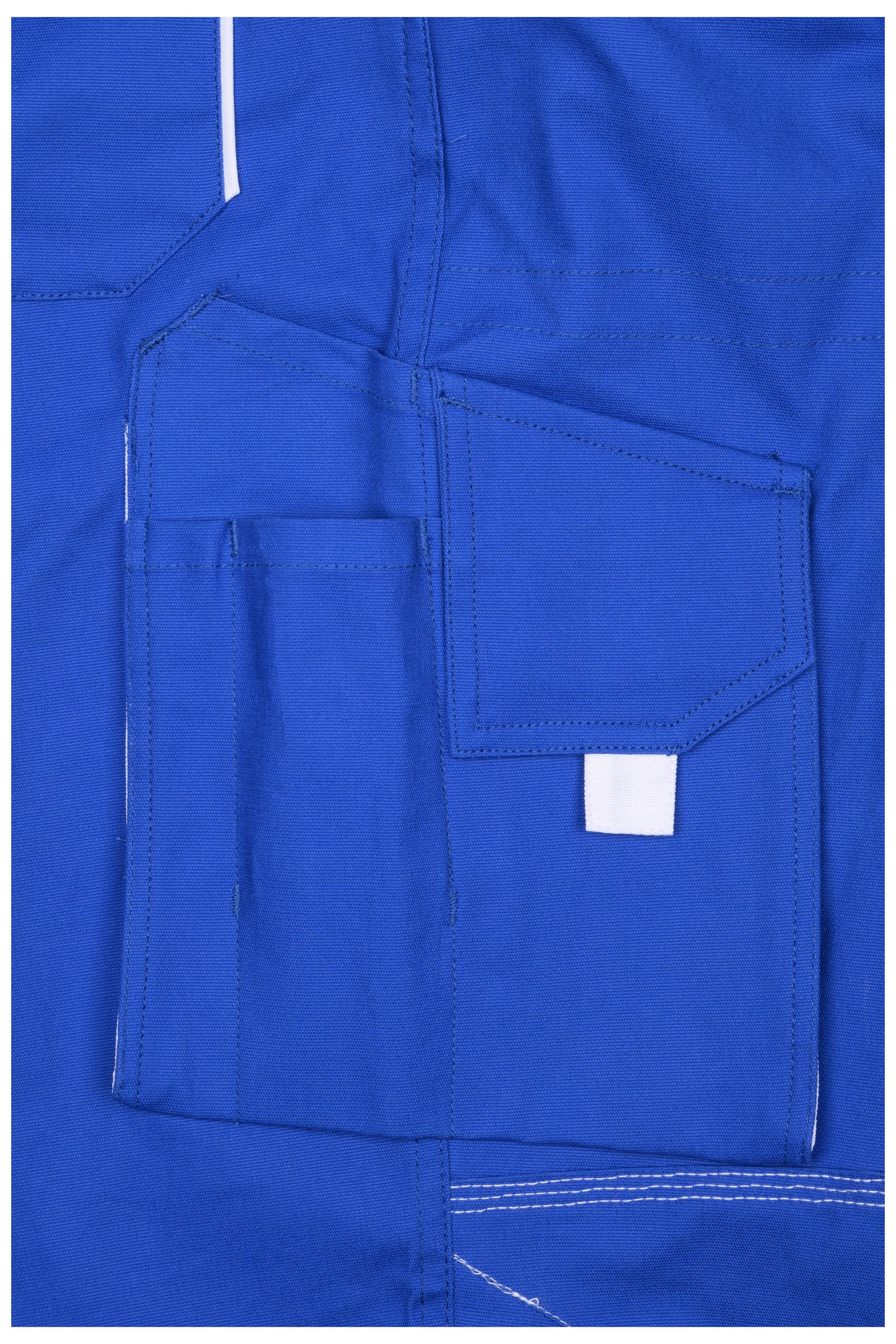 James & Nicholson JN848 Latzhose, Weiß/Royal, Gr. 62