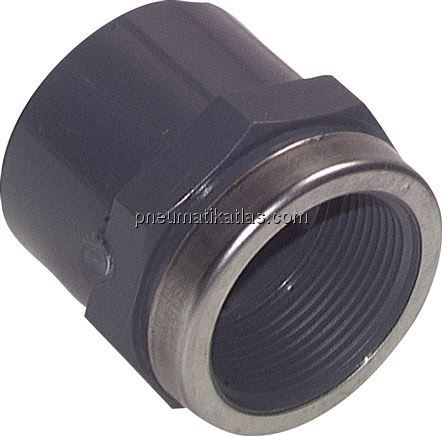 Klebe-Gewindemuffe, PVC-U, 20mmxRp 1/2" IG