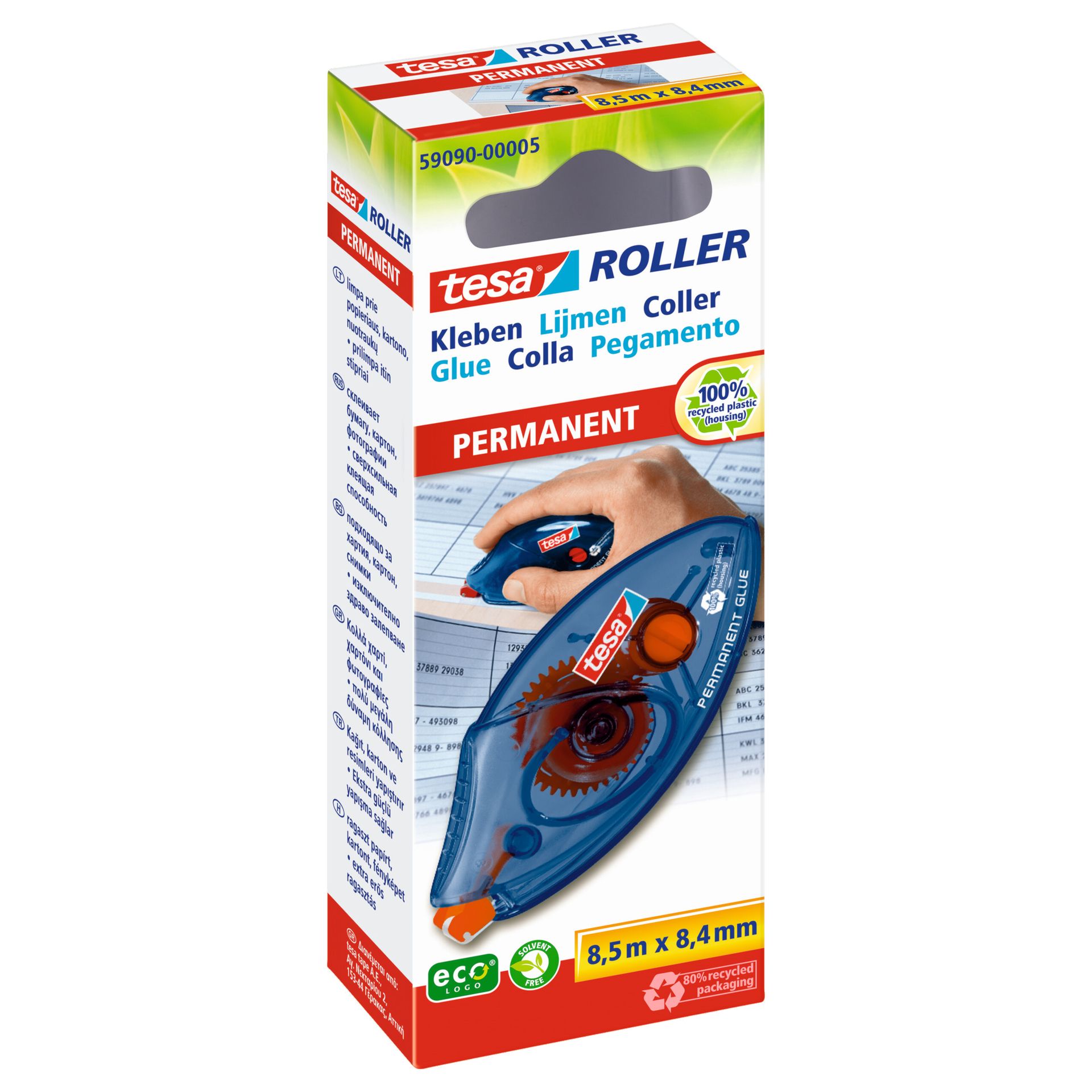 Kleberoller 8,4mmx8,5m permanent Einweg bl