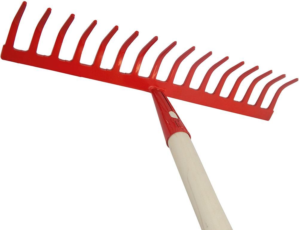 Gartenrechen 16 Zinken mit Stiel