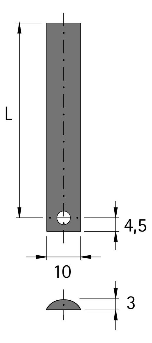 HETTICH Schubstange 10 x 3 mm, 1000 mm