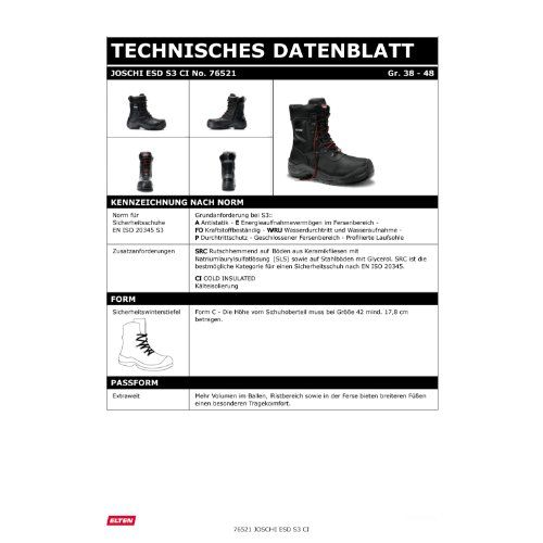 ELTEN JOSCHI Sicherheitsstiefel High S3 ESD, Schwarz, Gr. 48