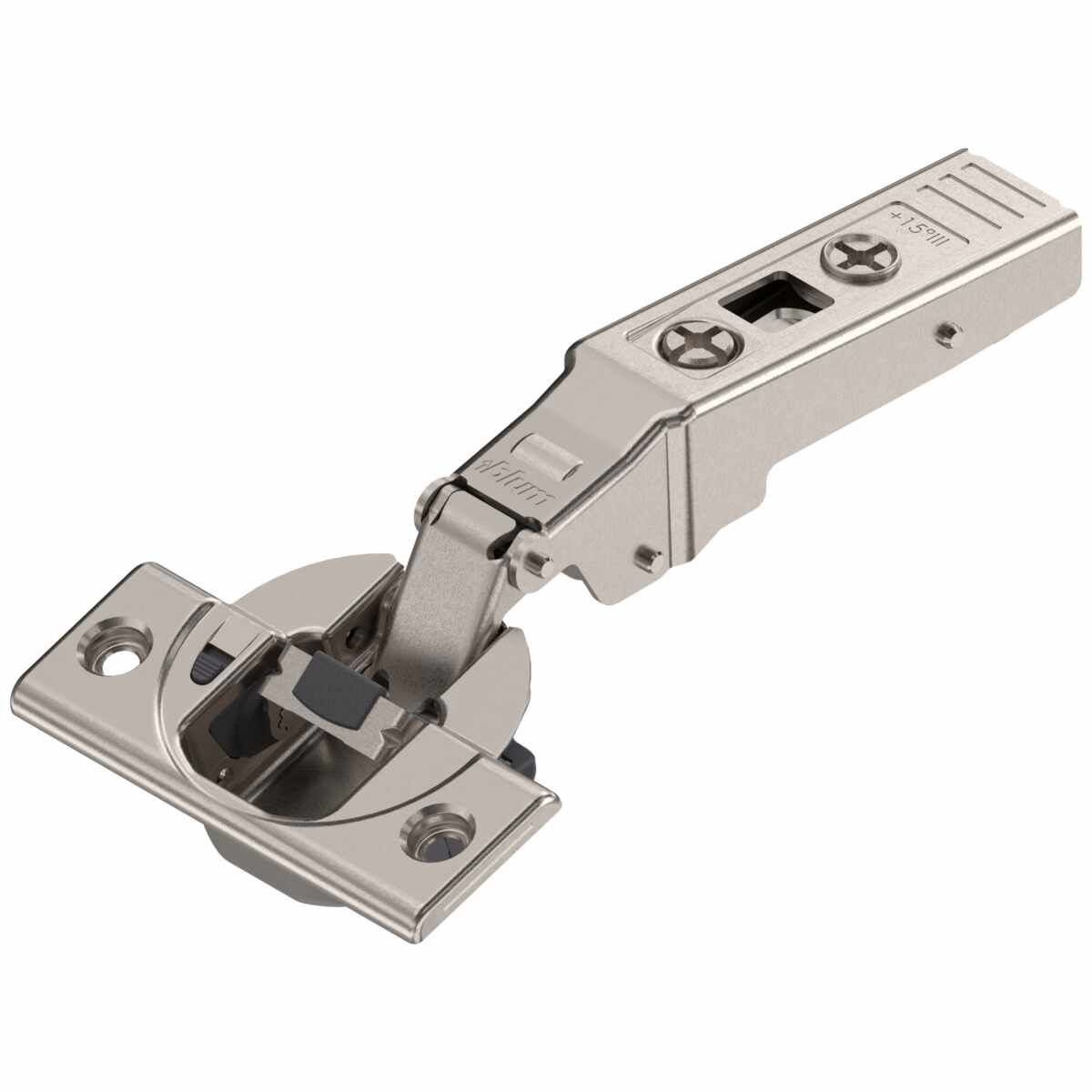CLIP top BLUMOTION Winkelscharnier 15° III，max. aufschl., Topf: Schrauben, vernickelt