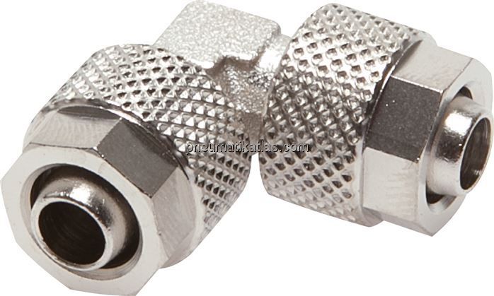Winkel-Verschraubung 4x2mm, Messing vernickelt