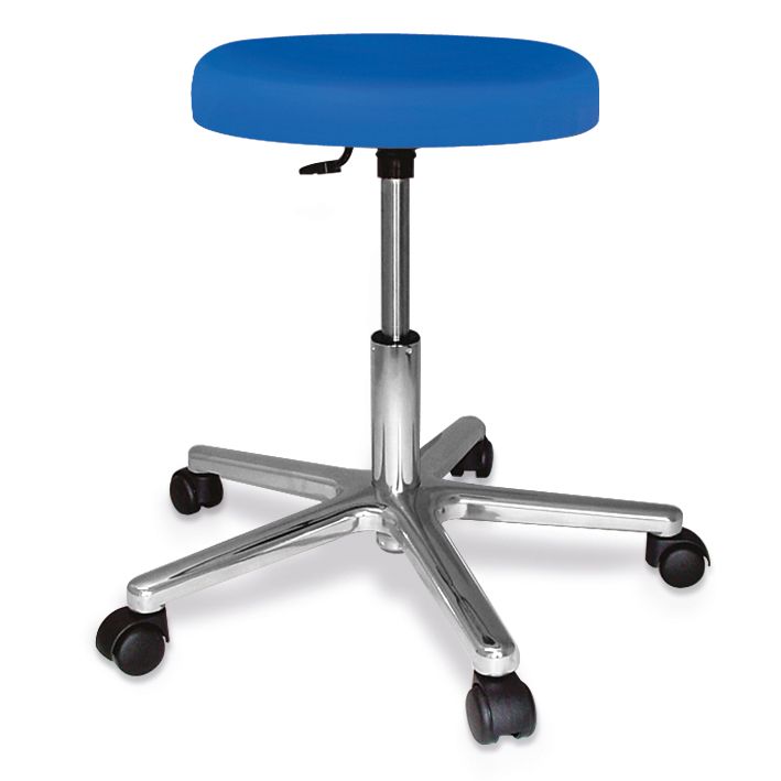 Rollhocker ratiomed delft,mit poliertem Alu-FußkreuzPolster 70 mm