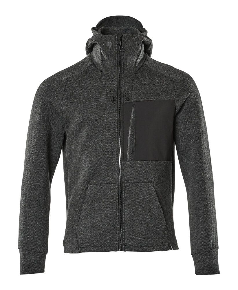Kapuzensweatshirt mit Reißverschluss Schwarz, 2XL