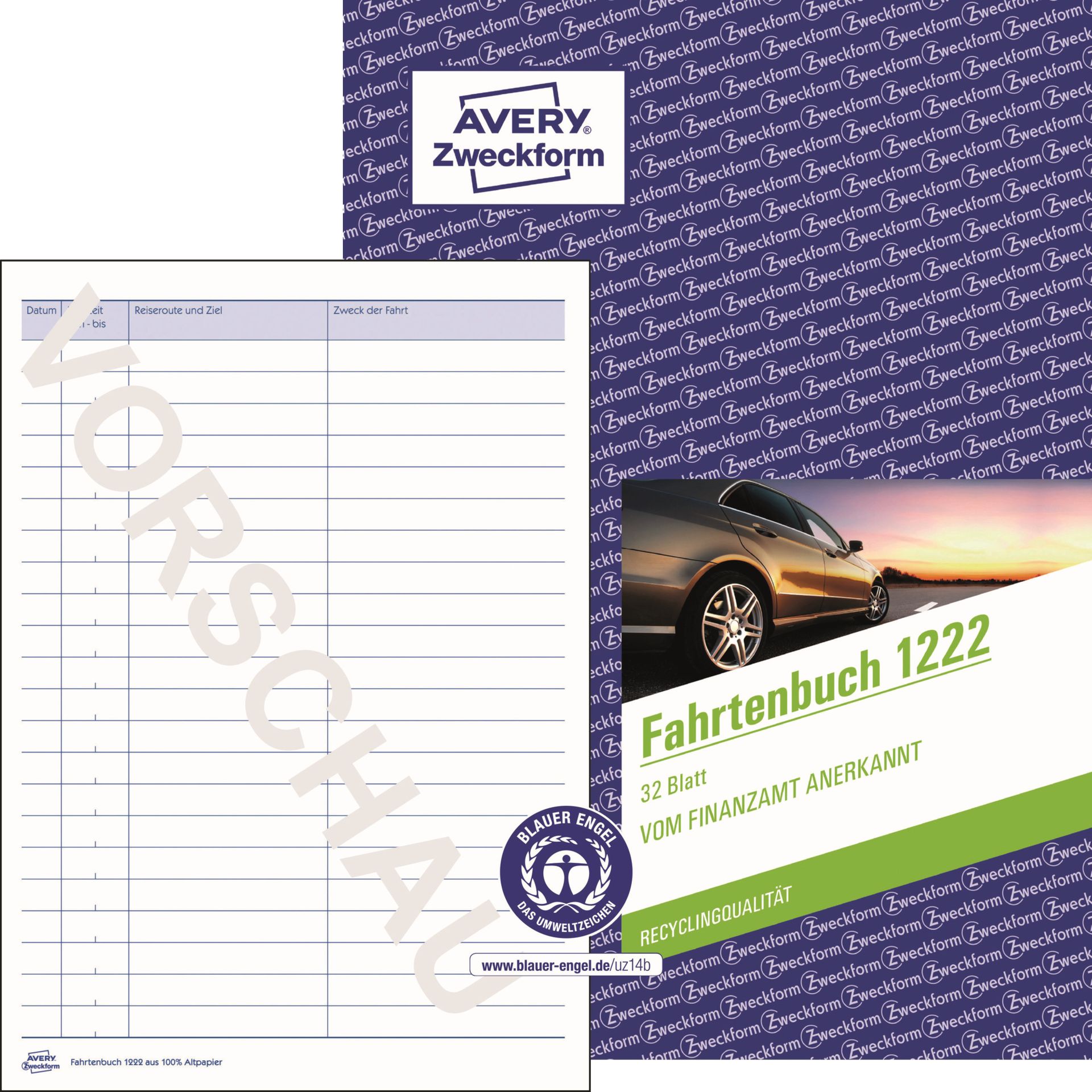 Fahrtenbuch DIN A5 Recycling-Papier 32Blatt