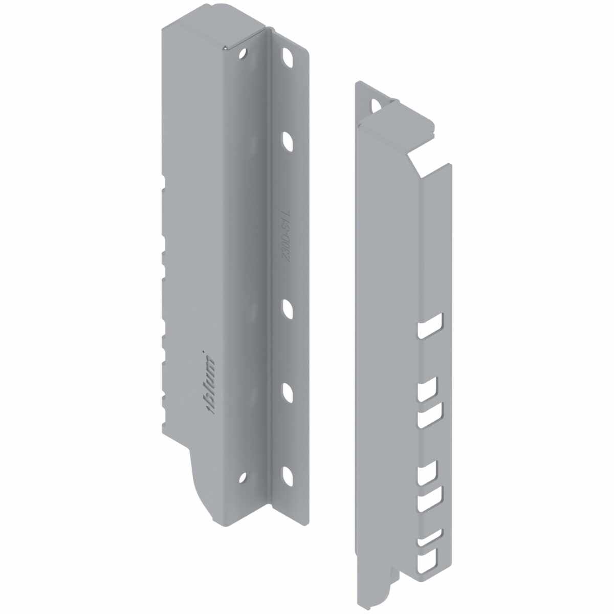 TANDEMBOX Holzrückwandhalter, Höhe D (224 mm), für Innenauszug, links/rechts, R9006 weißaluminium