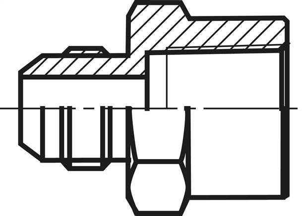 Reduziernippel UNF 7/16"-20(JIC-AG)-G 1/8"(IG), Stahl verzinkt