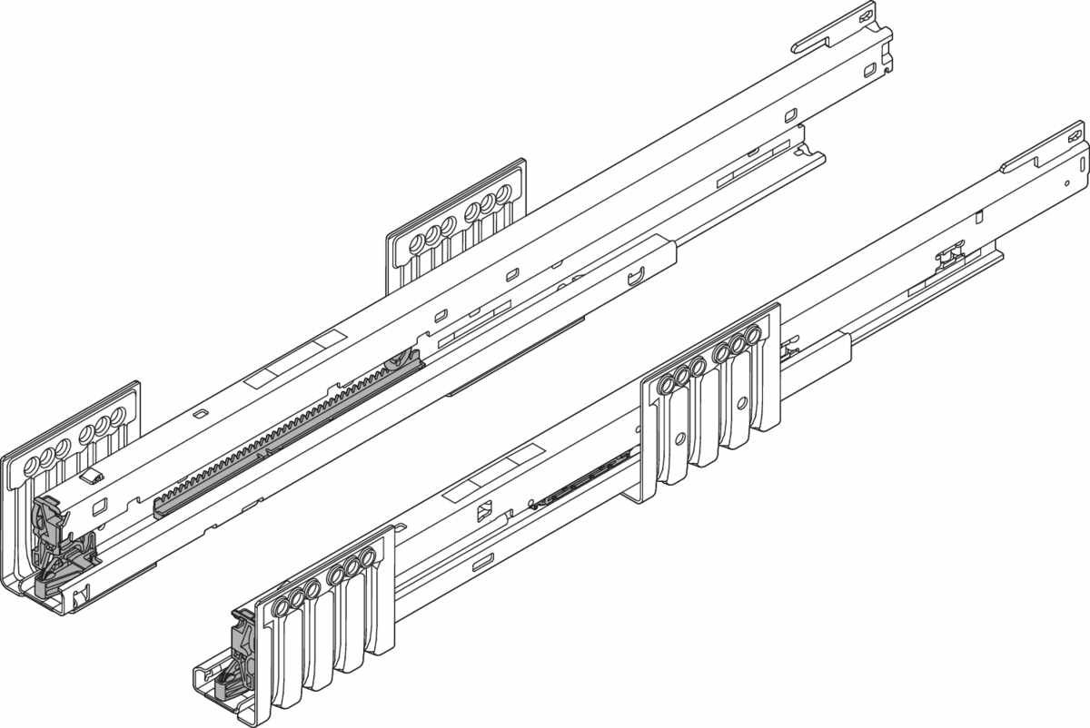 MERIVOBOX Korpusschiene, 40 kg, NL=270 mm, links/rechts, verzinkt