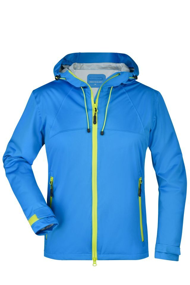 Ladies' Outdoor Jacket Ultraleichte Softshelljacke für extreme Wetterbedingungen blau/gelb, Gr. S