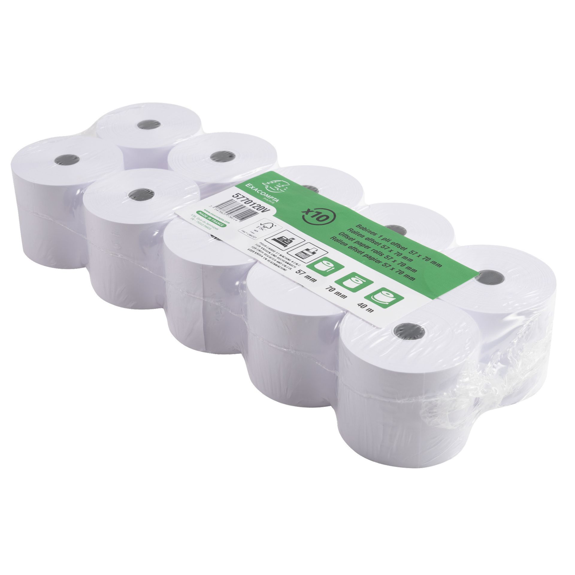 Kassenrolle 57mmx40m 10 St./Pack.
