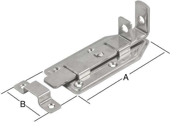 Türschlossriegel gerade 120X56mm,Est (V2A) VORMANN