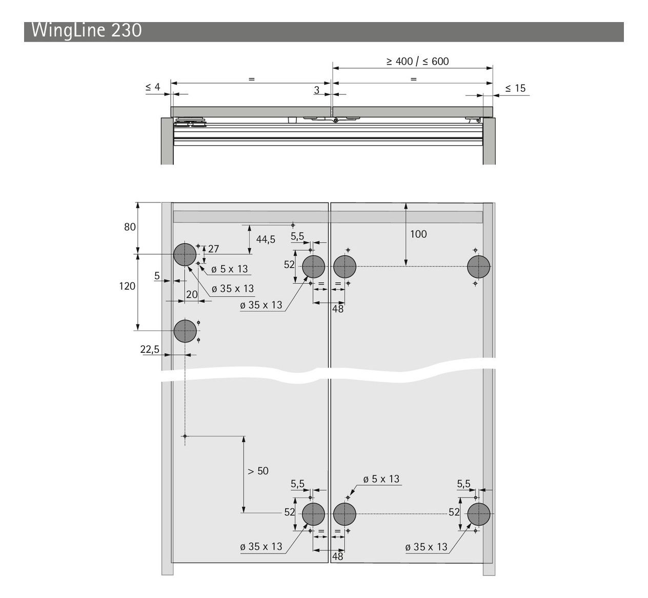 HETTICH Laufprofil WingLine 230