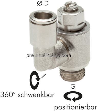 Drosselrückschlagventil G 1/8"-4mm, abluftregelnd (Standard)