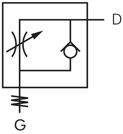 Drosselrückschlagventil G 1/8"-4mm, abluftregelnd (Standard)