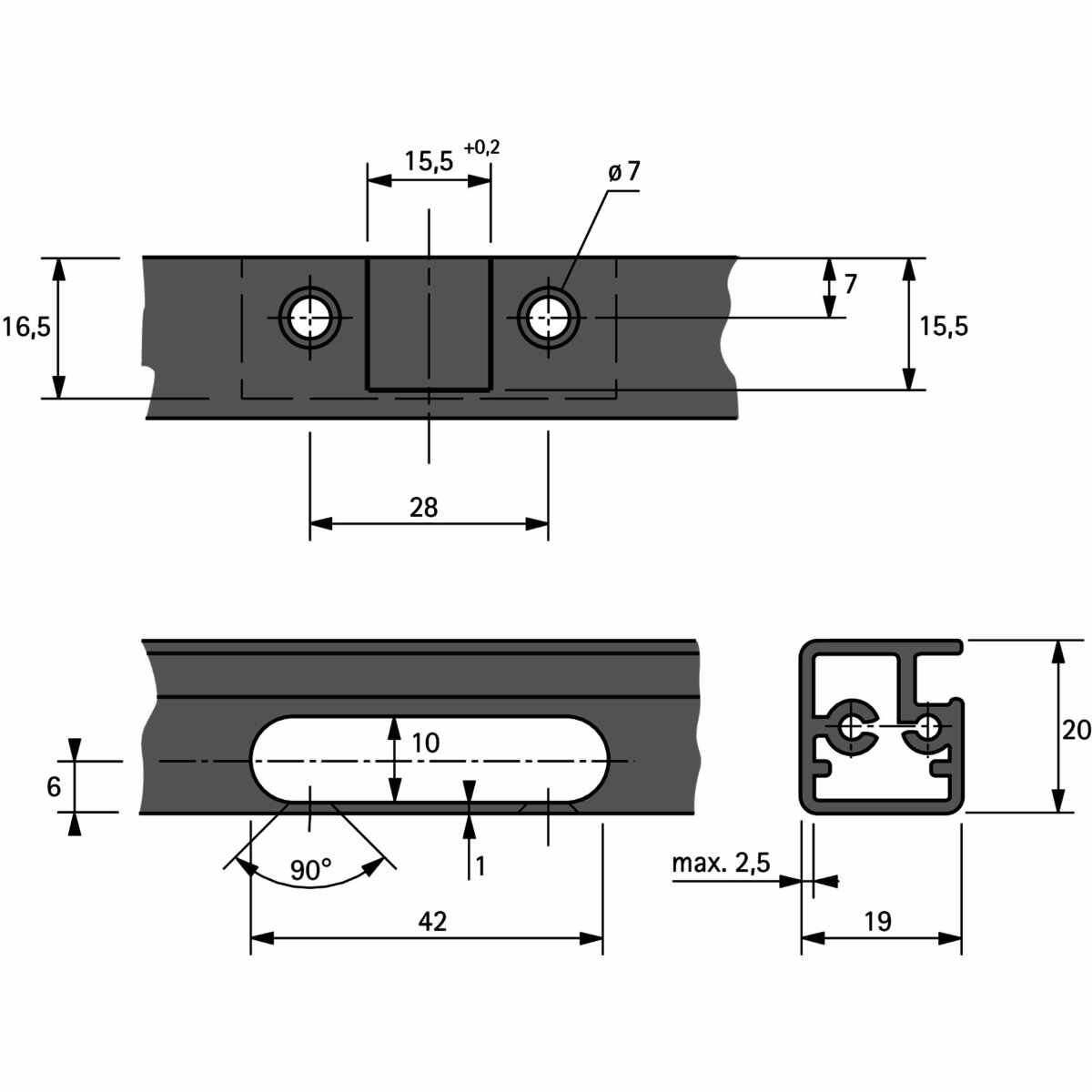 Intermat Alurahmenscharnier (Intermat 9936 Alu), e