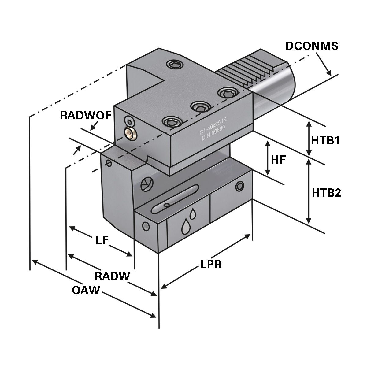 Axial-Werkzeughalter C1-30x20