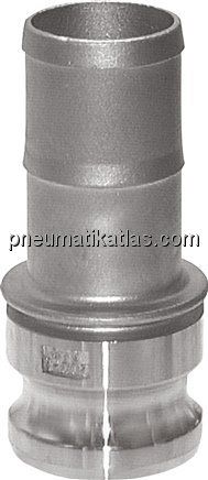 Kamlock-Stecker (E) 13 (1/2")mm Schlauch, Edelstahl (1.4408)