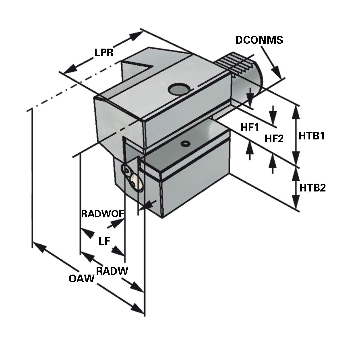 Axial-Werkzeughalter C3-16x12