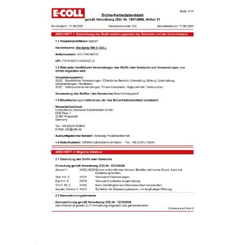 Aluminiumspray 900 400ml E-COLL