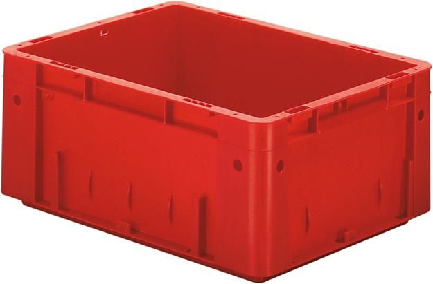Transport-Stapelkasten B400xT300xH175 mm rot Auflast 600kg ohne Griffloch LA-KA-PE