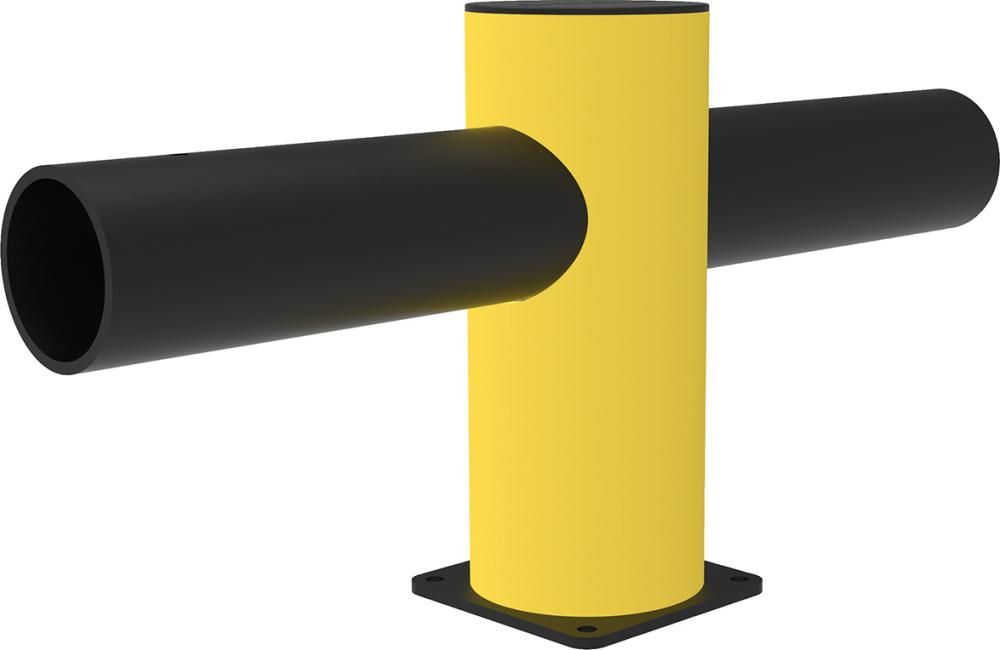 Mittelpfosten für Barriere Charlie H516xB1000xD200 mm schwarz/gelb