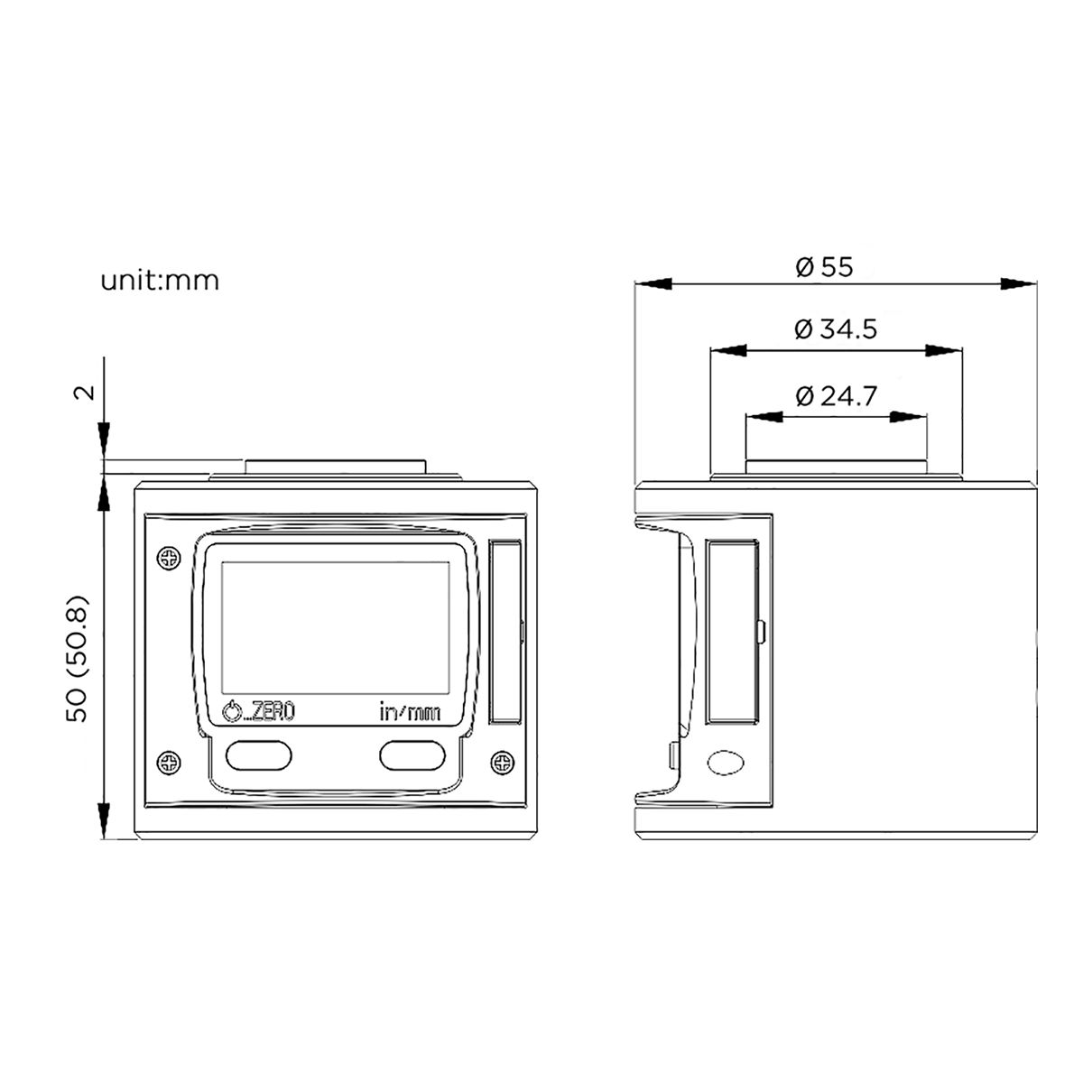 Null-Einstellgerät digital (mit Magnet)