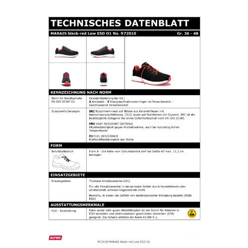 ELTEN MARAIS Berufshalbschuh O1 ESD, Schwarz, Gr. 36
