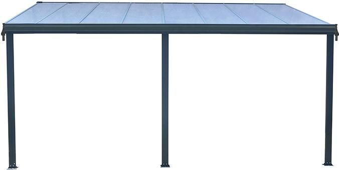 Terrassenürdachung IImi t 3 Standfuß496 x 303 x 206/258 cm
