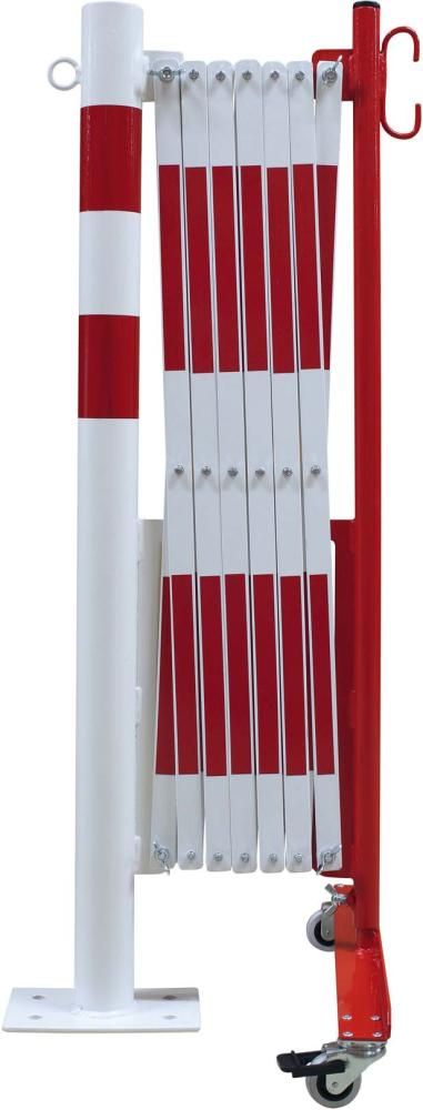 Scherengitter mit Sperrpfosten D60mm L bis 3600 mm rot/weiß