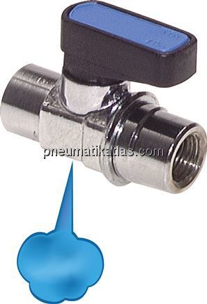 Messing-Minikugelhahn mit Entlüftungsbohrung G 1/8", PN 20