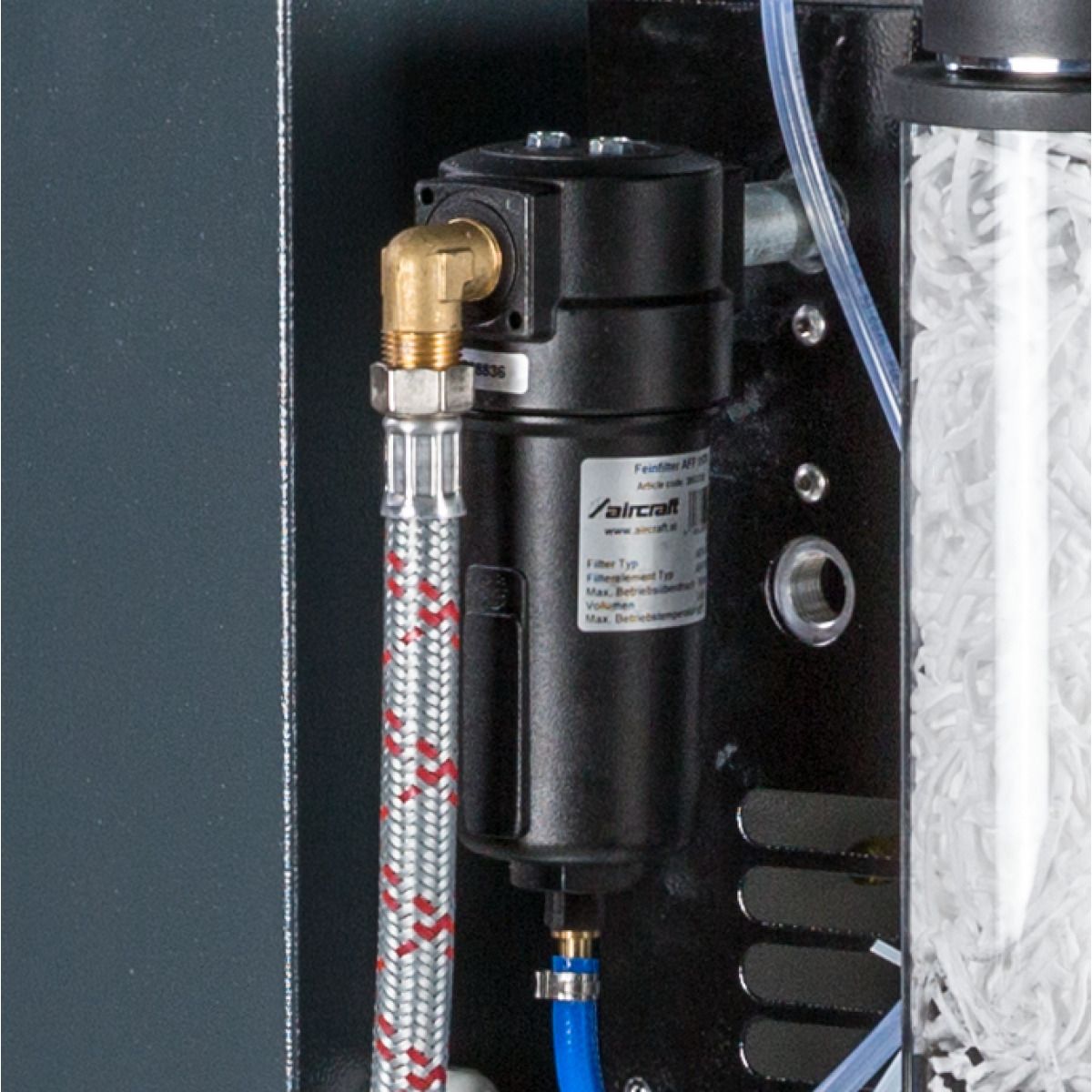 Druckluft-Zentrale mit 2x100 l Behälter, Kältetrockner, automatischem Kondensatableiter, Vorfilter und Kondensataufbereiter zur Ölwasser-Trennung Airc