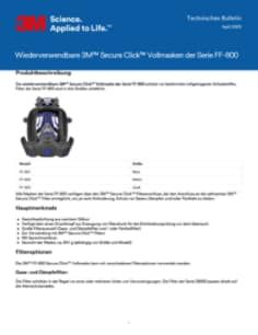 3M™ Secure Click™ Mehrweg-Atemschutzvollmaske, Large, FF-803