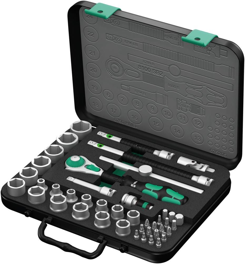 Steckschlüssel-Garnitur 3/8" ZYKLOP speed 43-teilig Wera