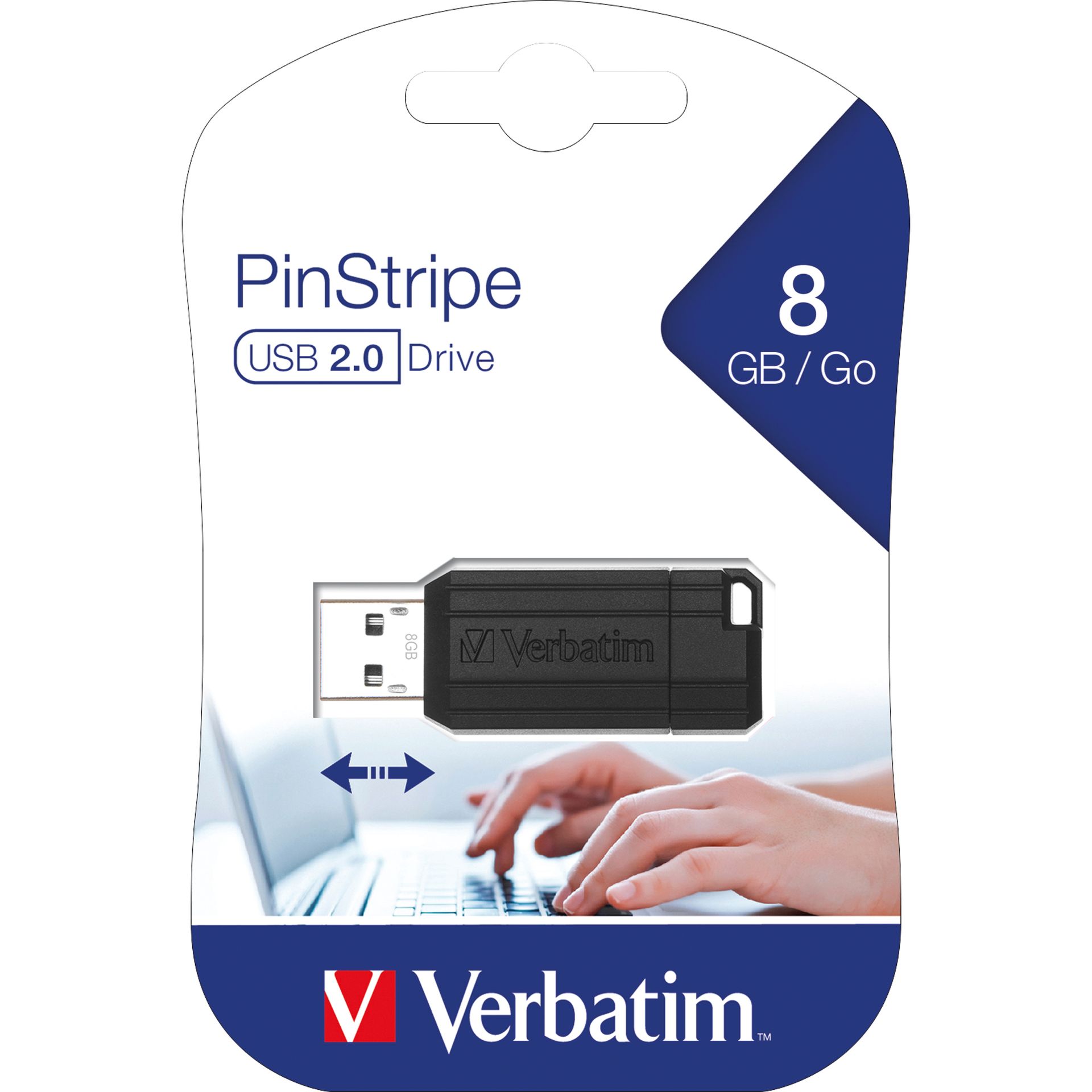 USB-Stick PinStripe 8GB USB2.0 sw