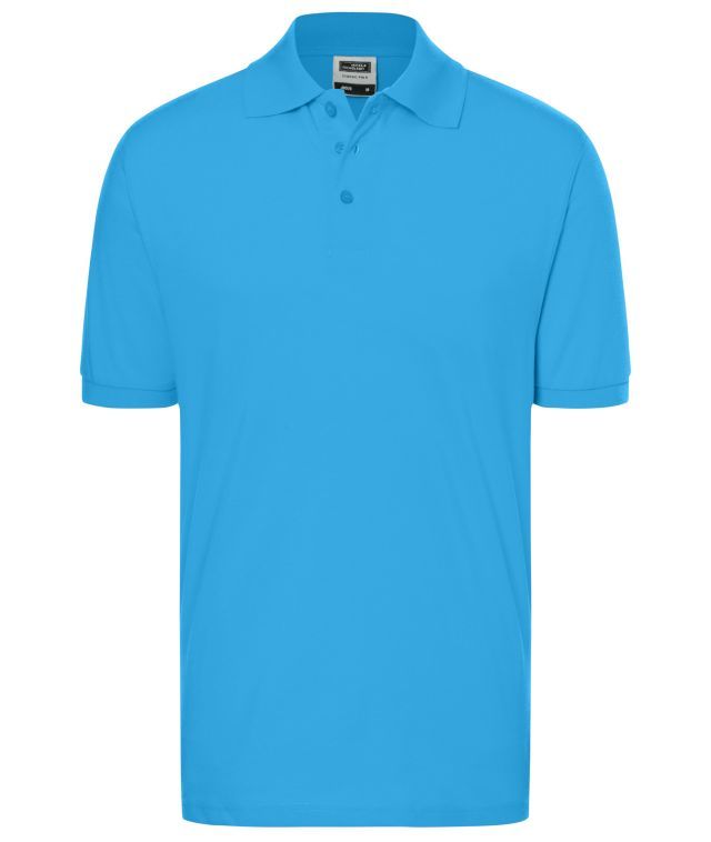 Classic Polo Hochwertiges Polohemd mit Armbündchen blau, Gr. L