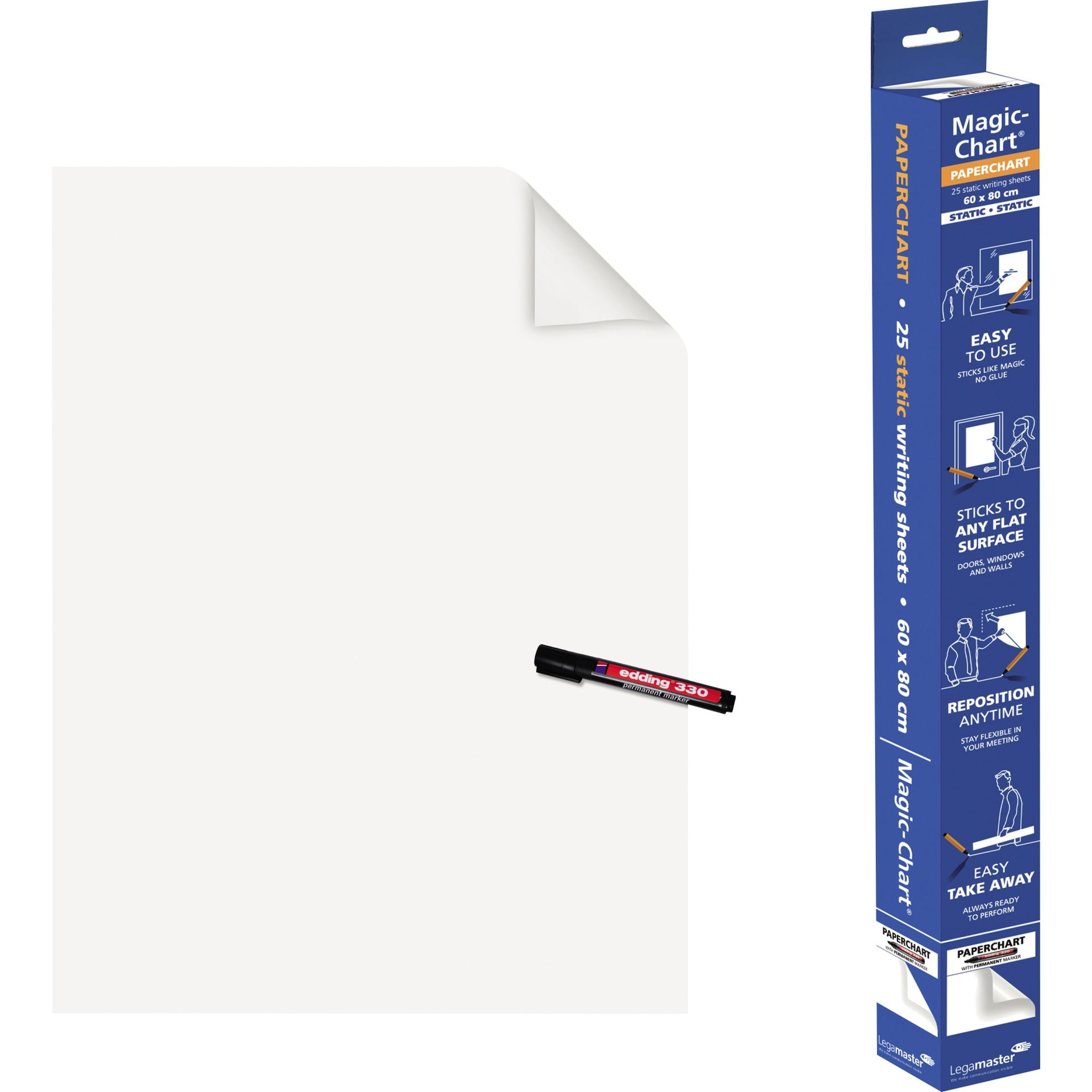 Flipchartfolie Magic Chart 60x80cm 25Bl.
