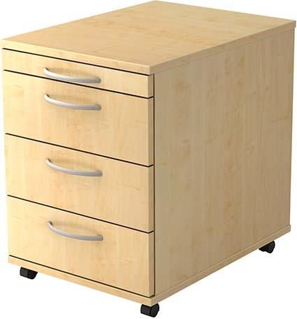 Rollcontainer 428x580x590mit 3 Schüben Ahorn