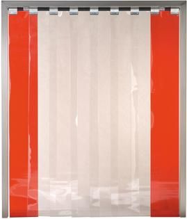 Streifenvorhang Typ3/60 transparent Lamelle B300xS3 mm H bis 2000 mm Bef.-Art U