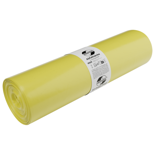 Abfallsäcke aus HDPE 120l, gelb, 700x1100x0,018mm - 50St./Rolle, 500 St./Karton