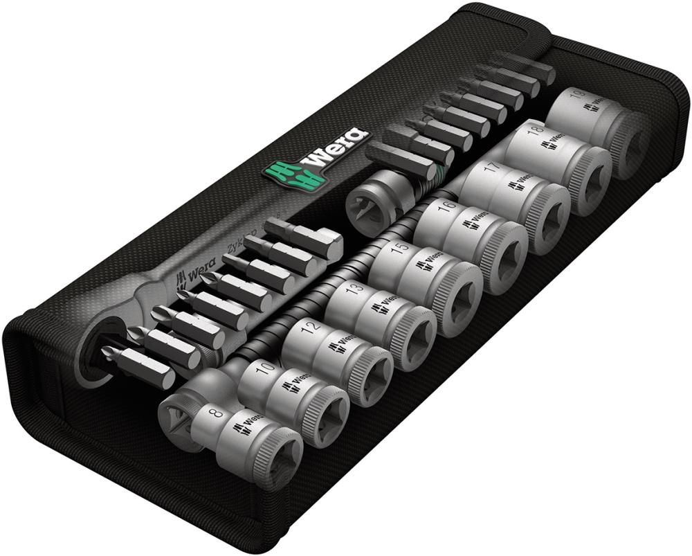 Steckschlüssel-Garnitur 1/2" ZYKLOP push 28-teilig Wera