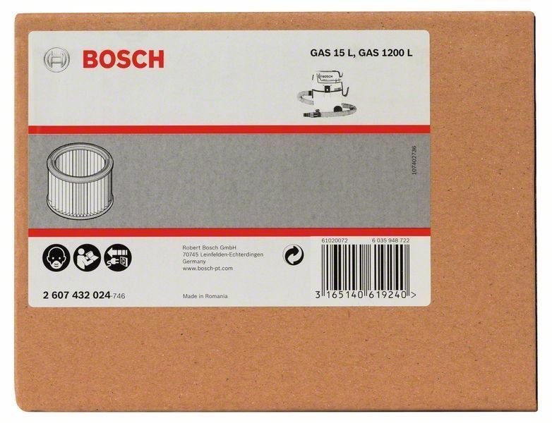 Bosch Faltenfilter, Filteroberfläche 3000 cm ²