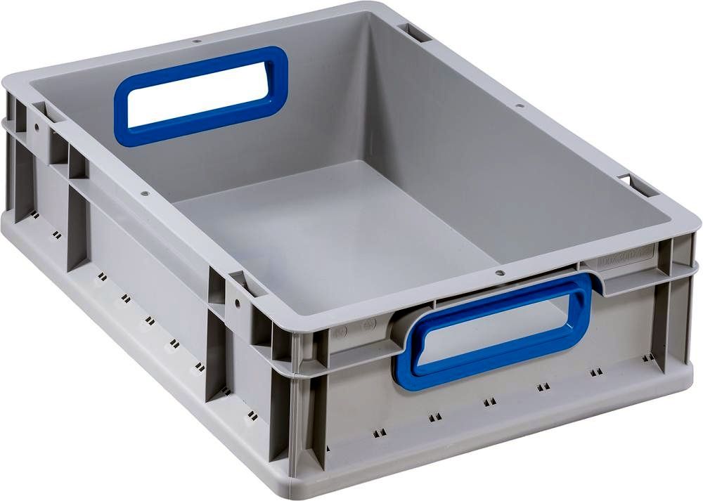 EuroBox 412,400x300x120mmGriffe offen,grau/blau