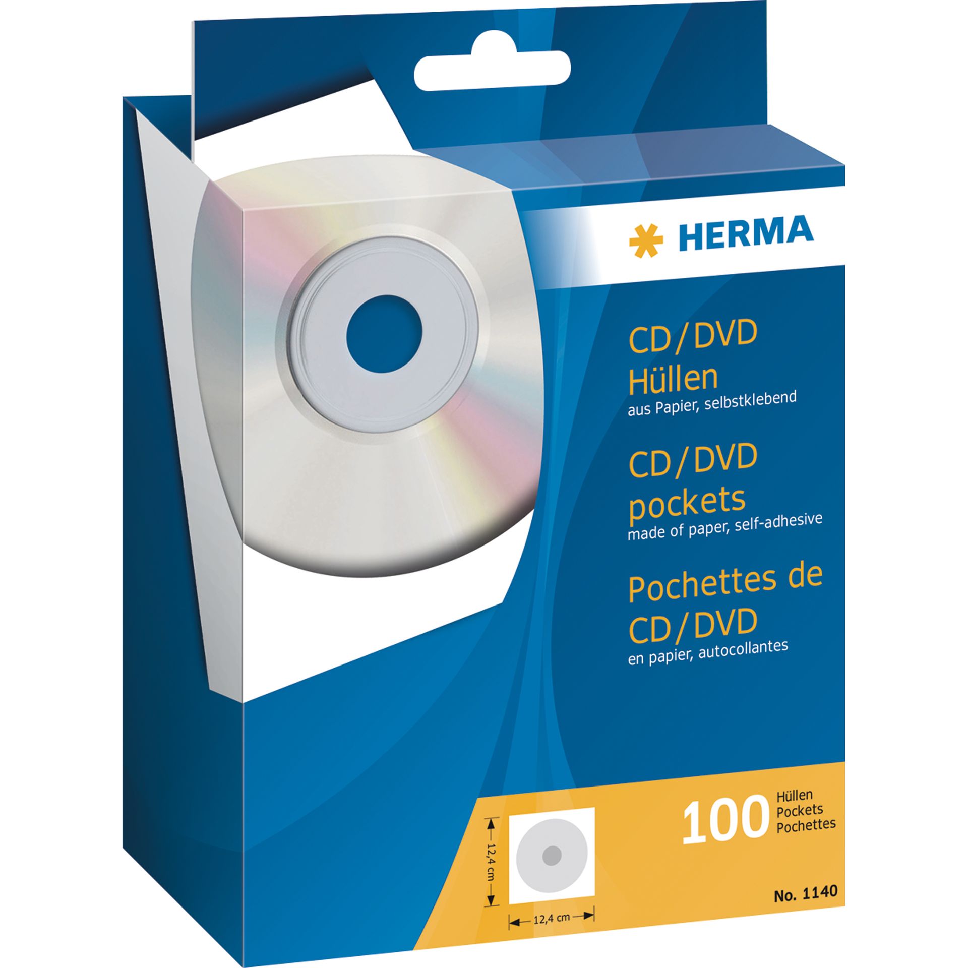 CD/DVD Hülle 12,4x12,4cm weiß 100 St./Pack.