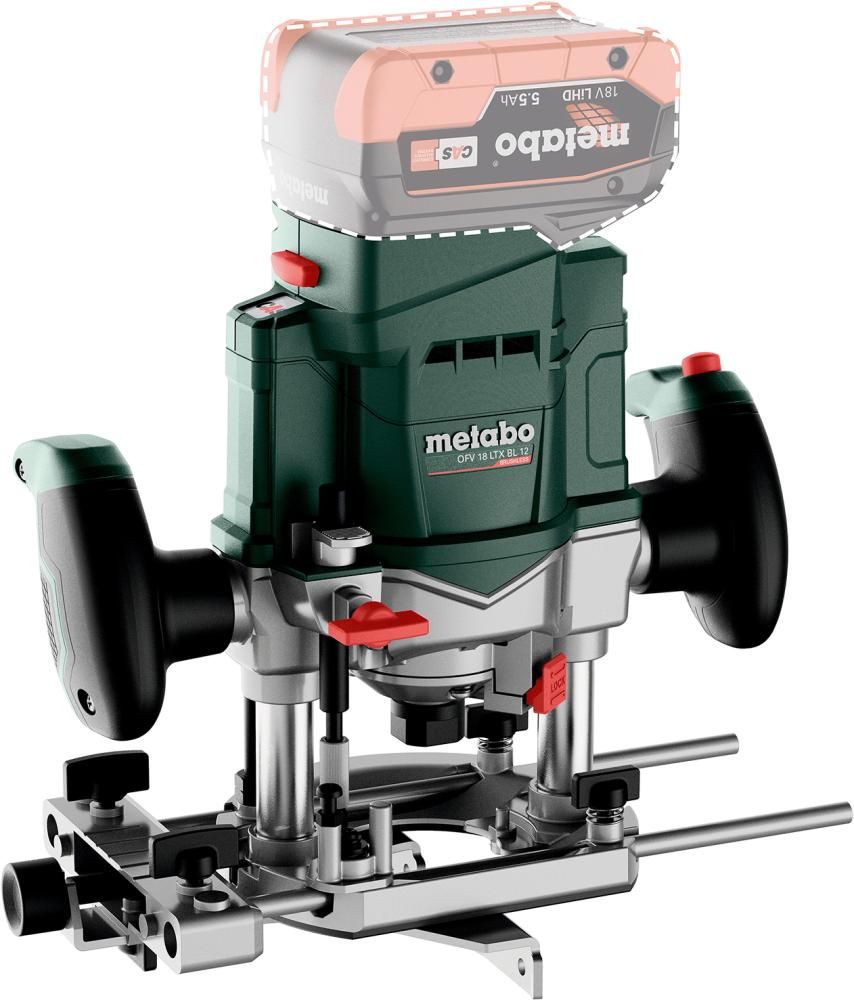 Akku-Oberfraese OFV 18 LTX BL 12 Metabo ohne Akku ohne Ladegerät metaBOX